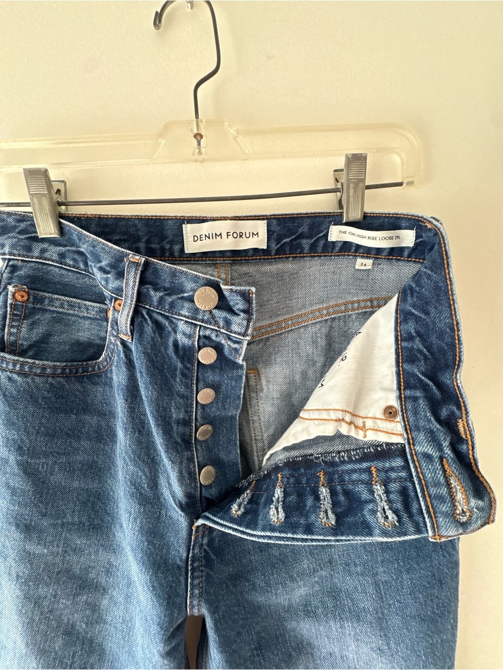 Aritzia Denim Forum The Joni High Rise Loose 29l Size 24 Blue Wash Everyday Wear - Picture 8 of 15